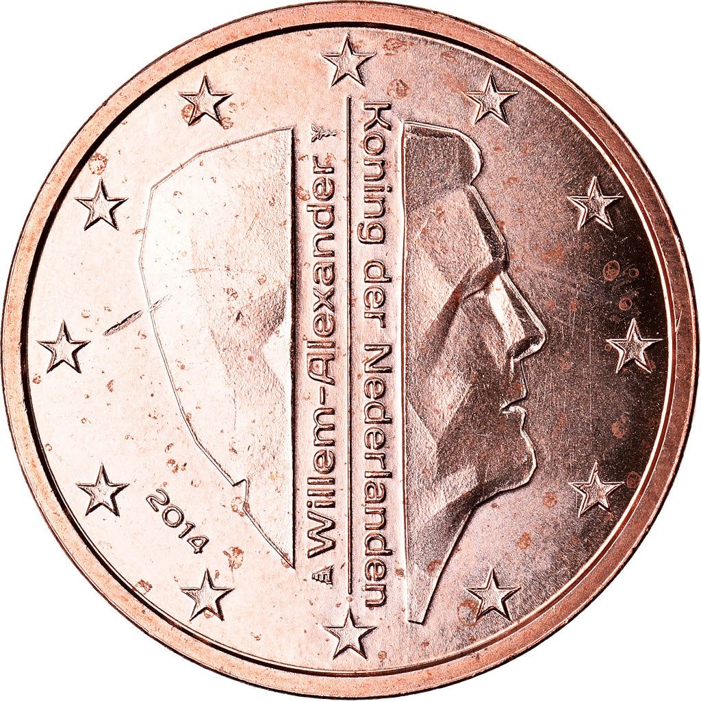 Paesi Bassi, 2 Euro Cent, 2014, BB+, Acciaio placcato rame, KM:New