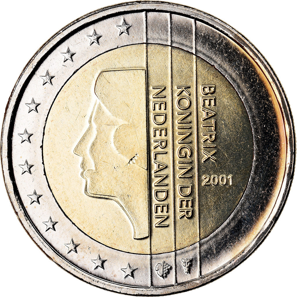 Netherlands, 2 Euro, 2001, MS(63), Bi-Metallic, KM:241