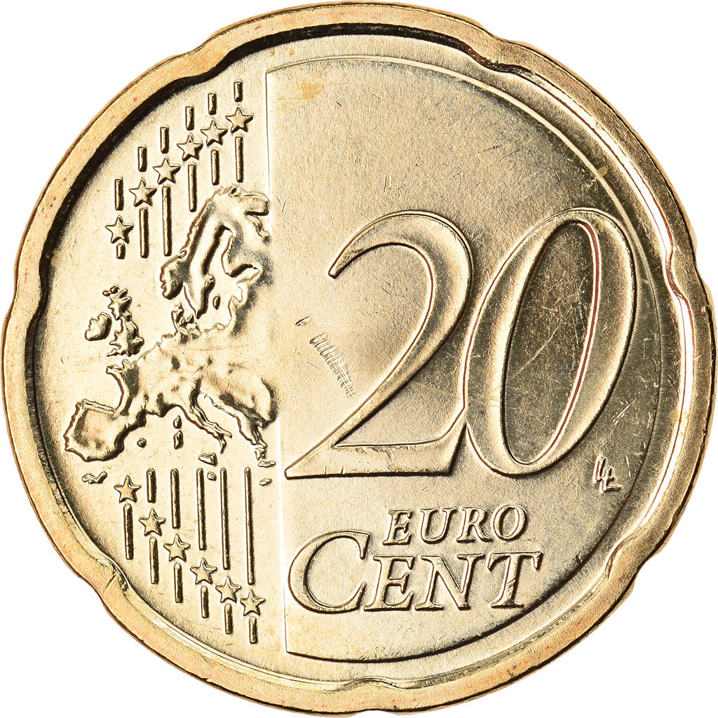 Estonia, 20 Euro Cent, 2018, MS(63), Mosiądz, KM:New