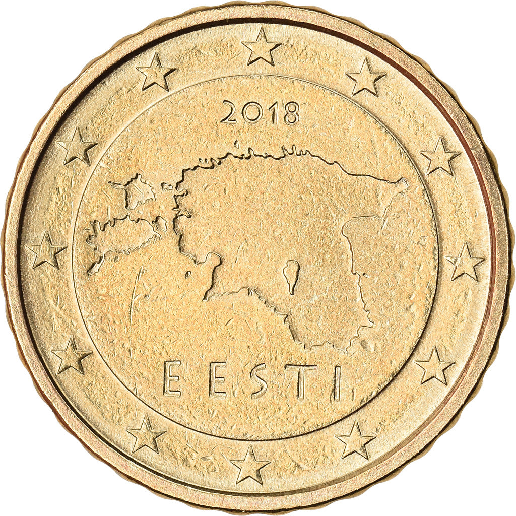 Estonia, 10 Euro Cent, 2018, BB+, Ottone, KM:New
