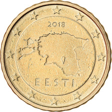 Estonia, 10 Euro Cent, 2018, BB+, Ottone, KM:New