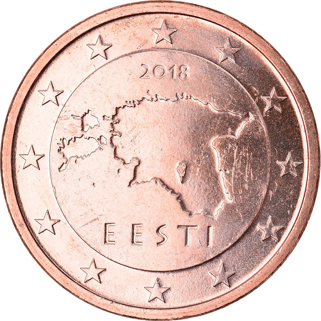 Estonia, 5 Euro Cent, 2018, SPL, Acciaio placcato rame, KM:New