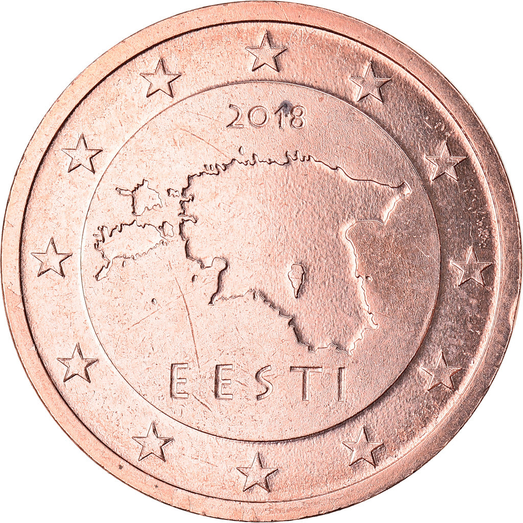 Estonia, 2 Euro Cent, 2018, SPL, Acciaio placcato rame, KM:New