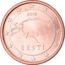 Estonia, Euro Cent, 2018, SPL, Acciaio placcato rame, KM:New