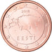 Estonia, Euro Cent, 2018, SPL, Acciaio placcato rame, KM:New