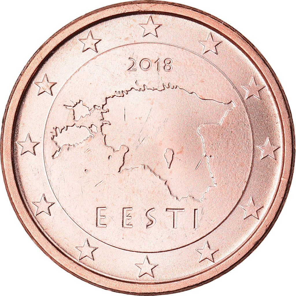 Estonia, Euro Cent, 2018, SC, Cobre chapado en acero, KM:New