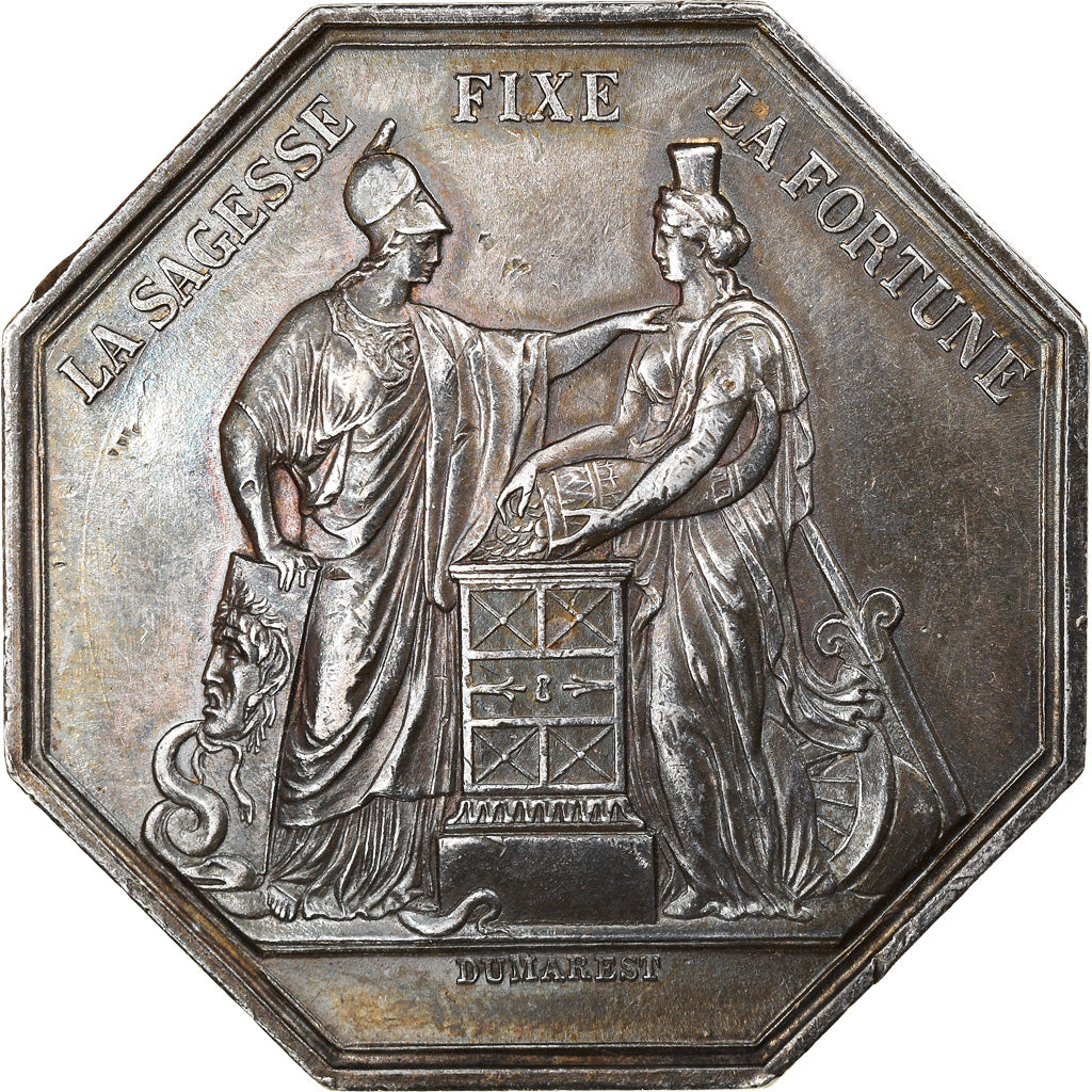 França, Token, Banco de Poupança, Banque de France, An VIII, Dumarest, MS(63)