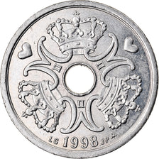 Moeda, Dinamarca, Margrethe II, 2 Kroner, 1998, Copenhagen, AU(50-53)