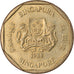 Coin, Singapore, Dollar, 1988, British Royal Mint, EF(40-45), Aluminum-Bronze