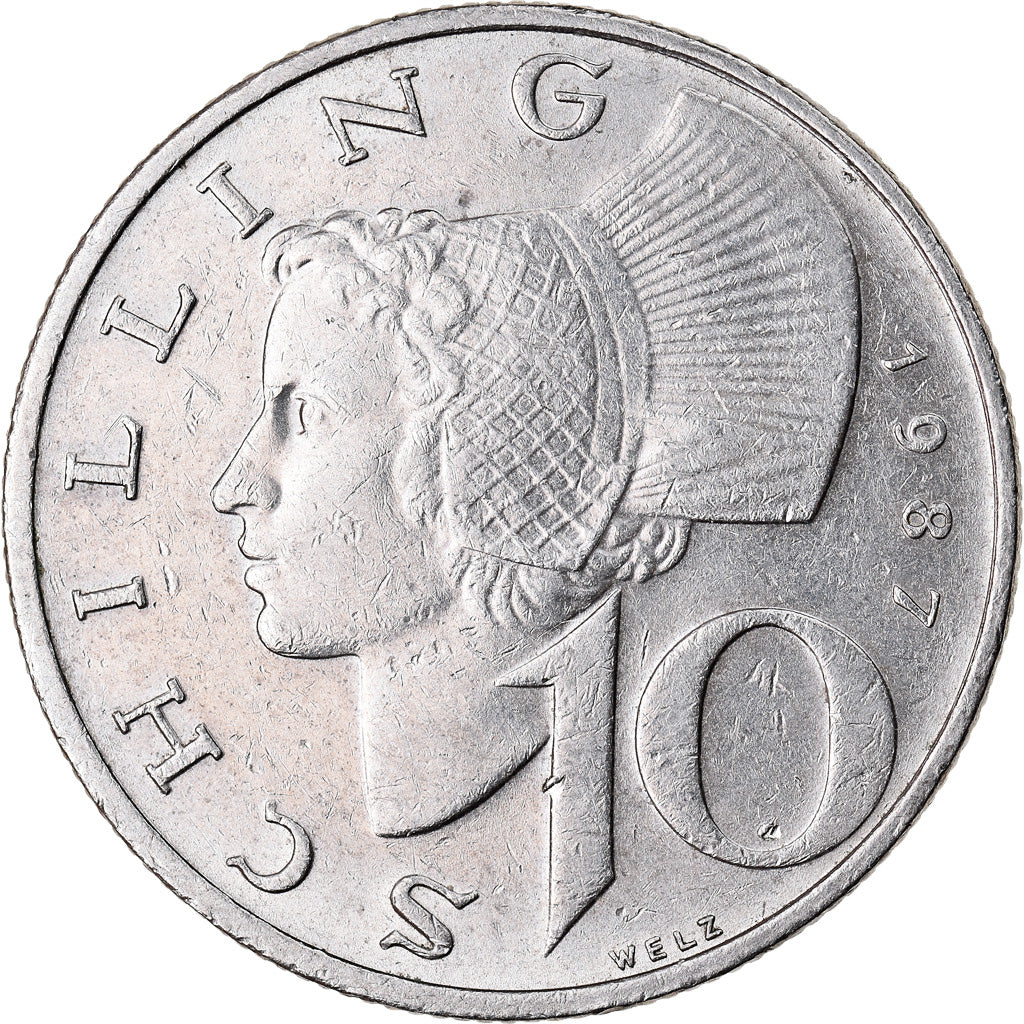 Moneta, Austria, 10 Schilling, 1987, BB+, Nichel placcato rame-nichel, KM:2918
