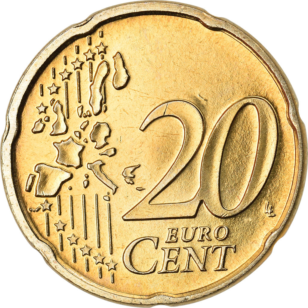Lussemburgo, 20 Euro Cent, 2002, SPL-, Ottone, KM:79