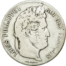 Moneda, Francia, Louis-Philippe, 5 Francs, 1840, Rouen, BC+, Plata, KM:749.2