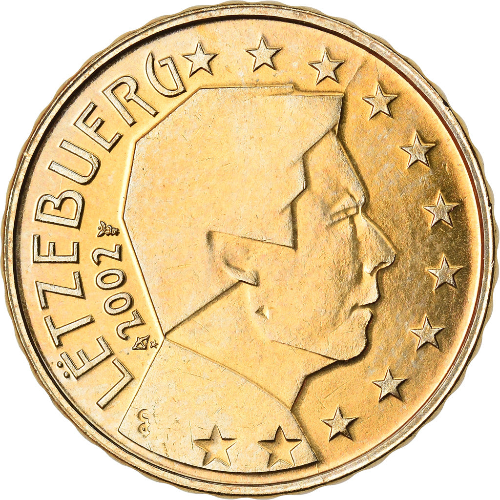 Luxembourg, 10 Euro Cent, 2002, MS(63), Brass, KM:78