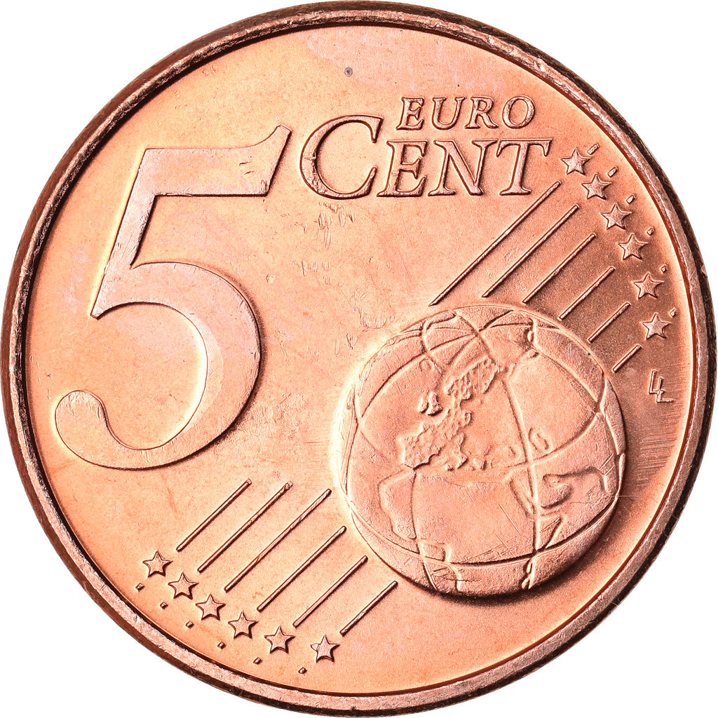 Luxemburgo, 5 Euro Cent, 2002, AU(50-53), Aço Cromado a Cobre, KM:77