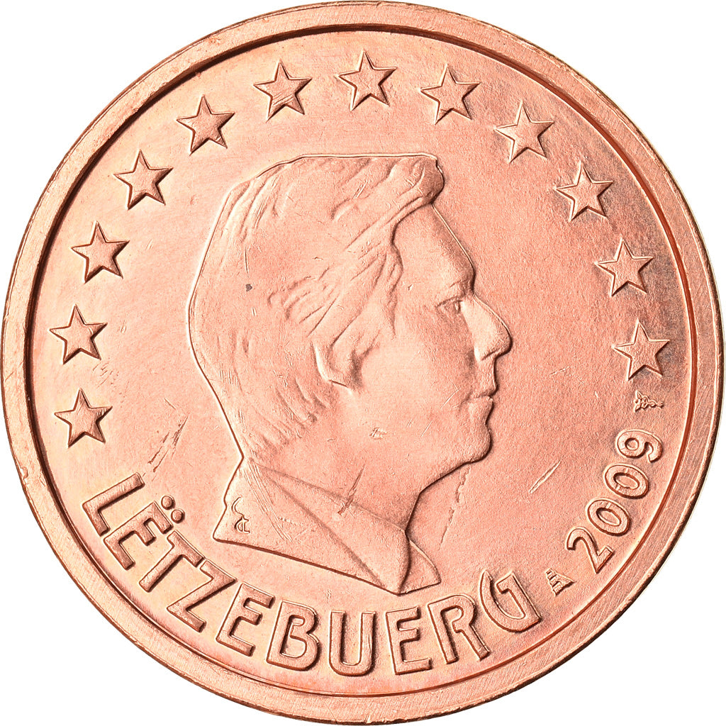 Luxembourg, 2 Euro Cent, 2009, AU(50-53), Copper Plated Steel, KM:76