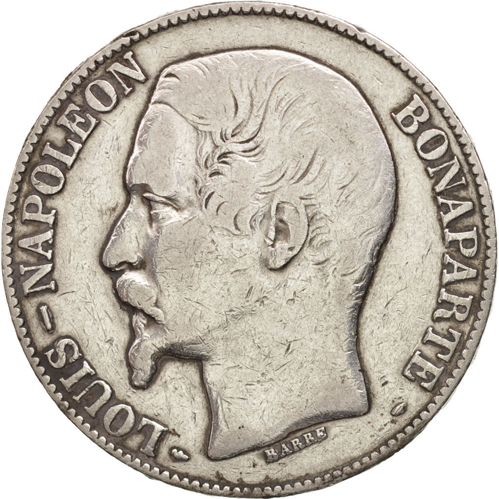 Frankreich, Napoléon III, 5 Francs, 1852, Paris, S+, Silber,KM:773.1,Gadoury 726