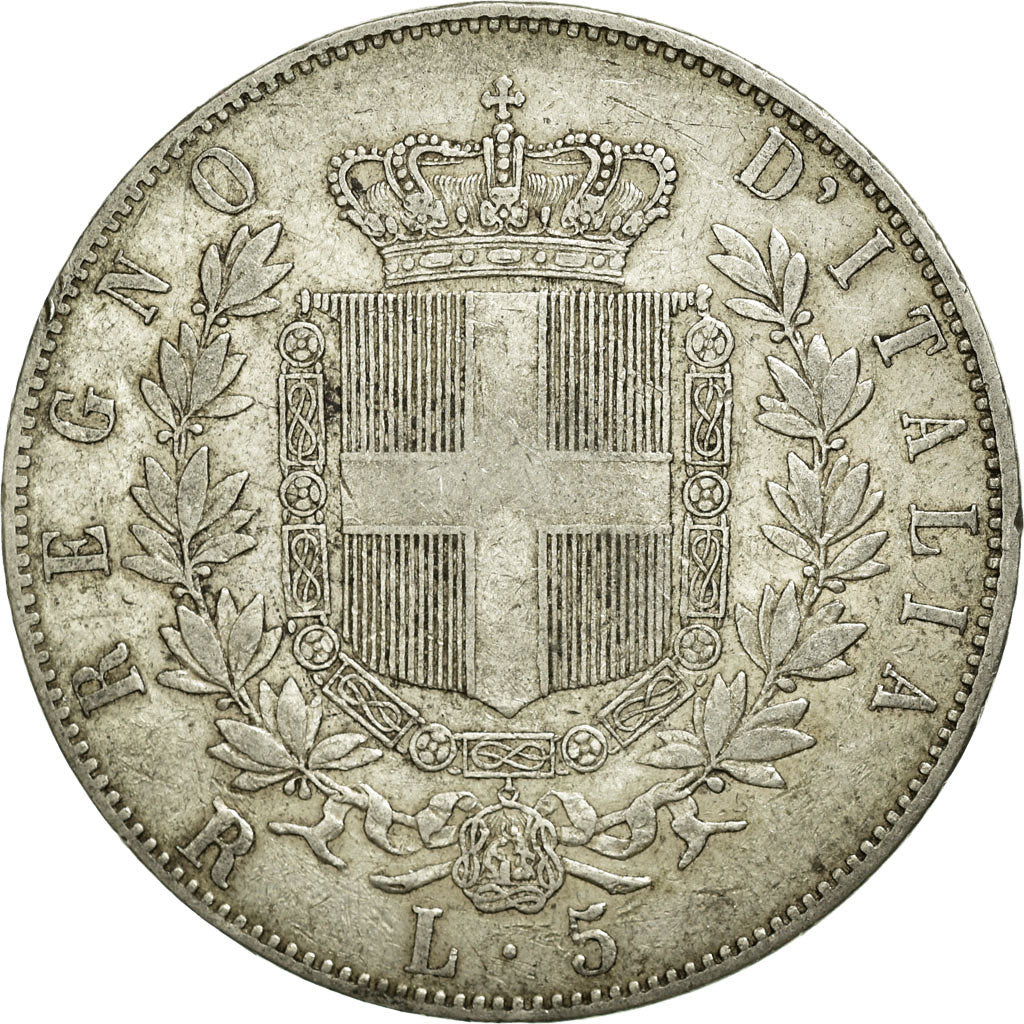 Münze, Italien, Vittorio Emanuele II, 5 Lire, 1876, Rome, SS, Silber, KM:8.4
