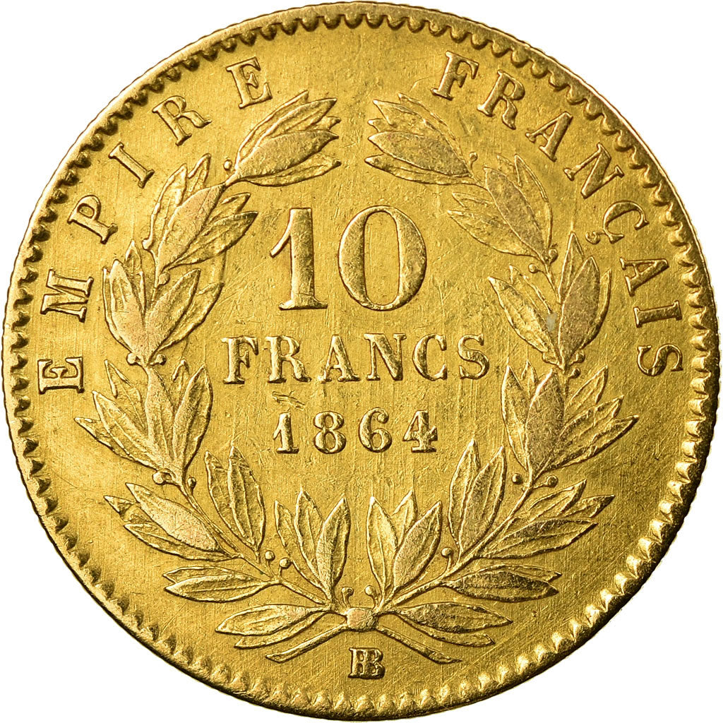 Coin, France, Napoleon III, Napoléon III, 10 Francs, 1864, Strasbourg