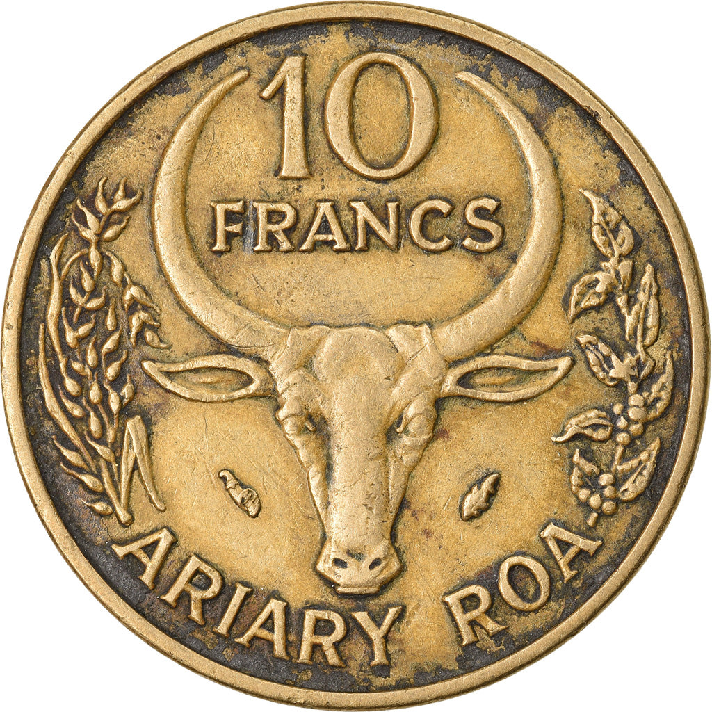 Monnaie, Madagascar, 10 Francs, 2 Ariary, 1977, Paris, TTB, Aluminum-Bronze