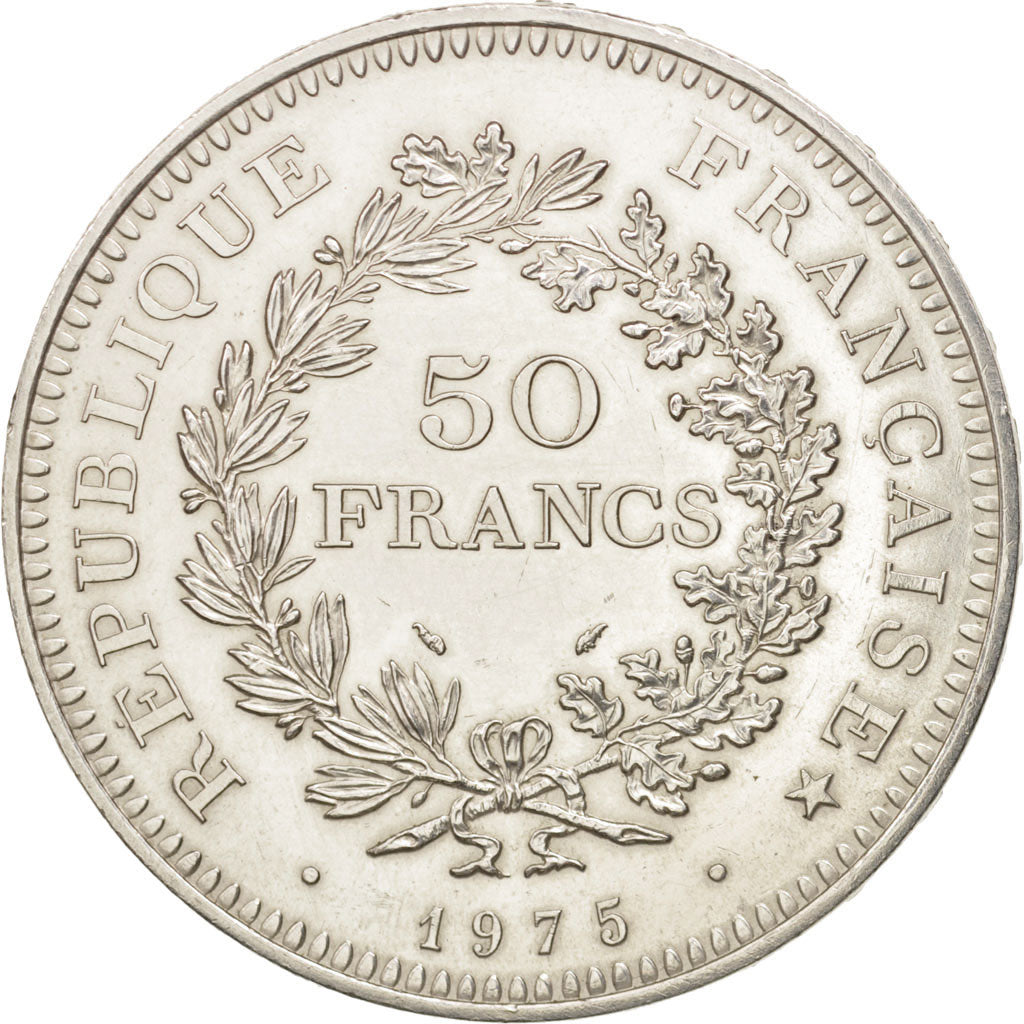 France, Hercule, 50 Francs, 1975, Paris, AU(55-58), Silver, KM:941.1,Gadoury 882