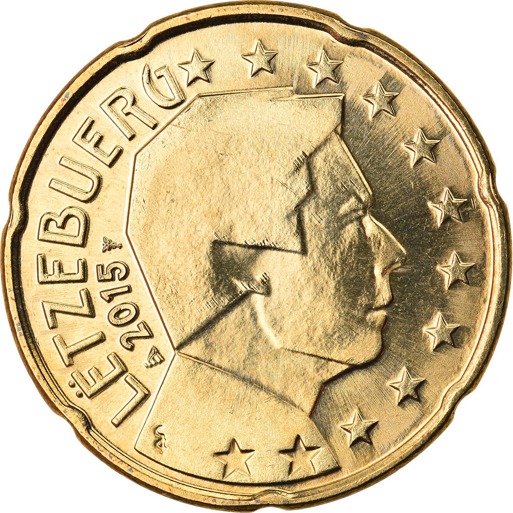 Luxembourg, 20 Euro Cent, 2015, SPL, Laiton, KM:New