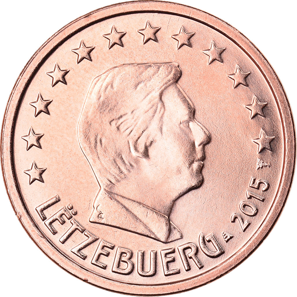 Luxemburg, 2 Euro Cent, 2015, UNZ, Copper Plated Steel, KM:New