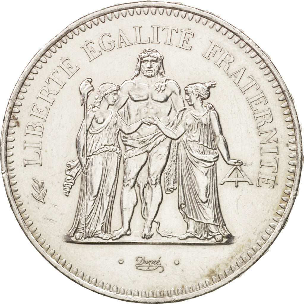 France, Hercule, 50 Francs, 1978, Paris, AU(55-58), Silver, KM:941.1,Gadoury 882