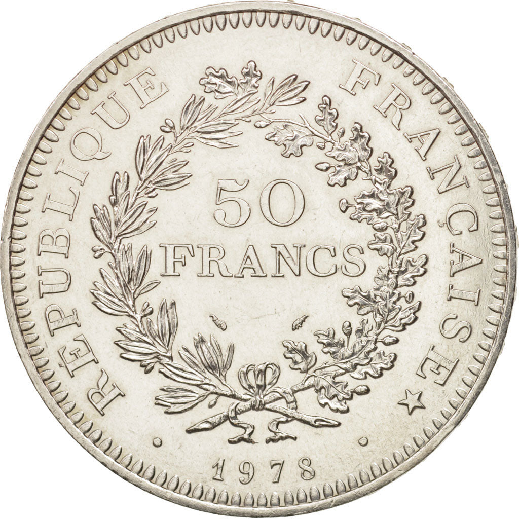France, Hercule, 50 Francs, 1978, Paris, AU(55-58), Silver, KM:941.1,Gadoury 882
