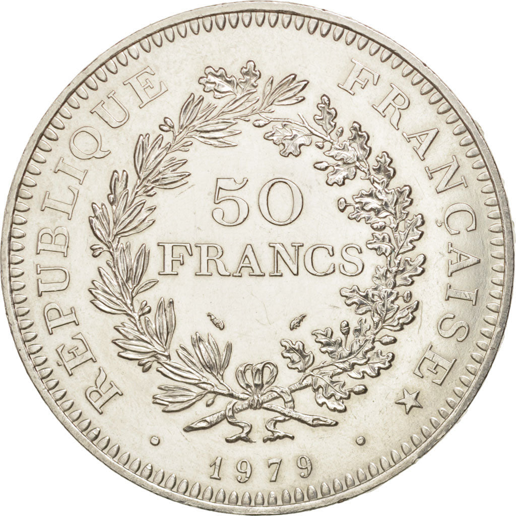France, Hercule, 50 Francs, 1979, Paris, AU(55-58), Silver, KM:941.1,Gadoury 882