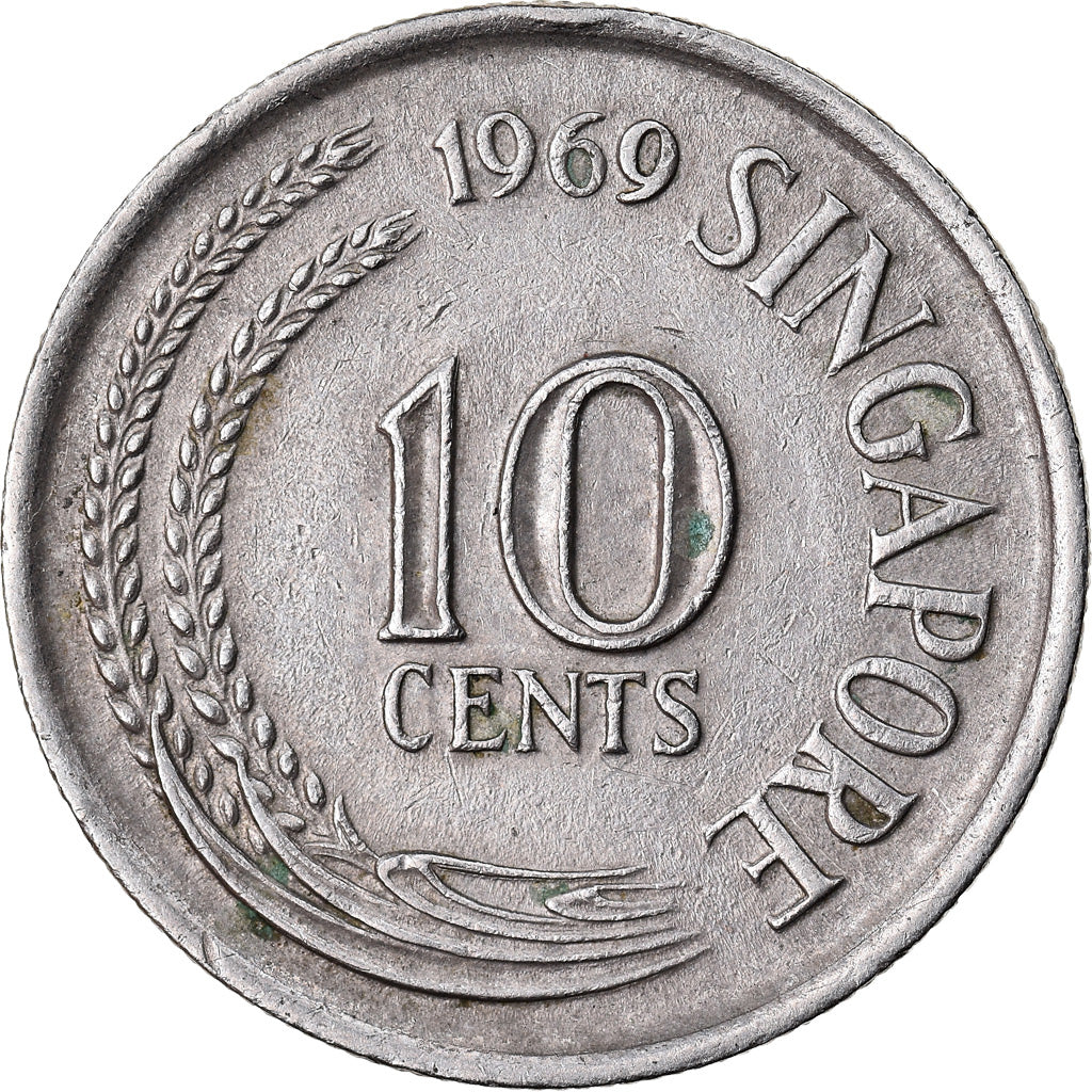 Moneta, Singapur, 10 Cents, 1969, Singapore Mint, EF(40-45), Miedź-Nikiel, KM:3