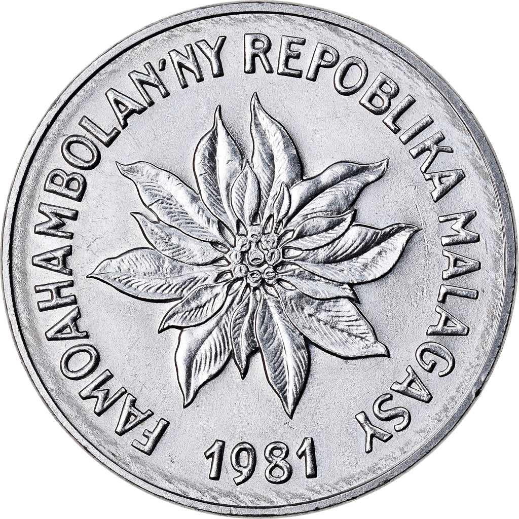 Munten, Madagascar, 5 Francs, Ariary, 1981, Paris, ZF+, Stainless Steel, KM:10