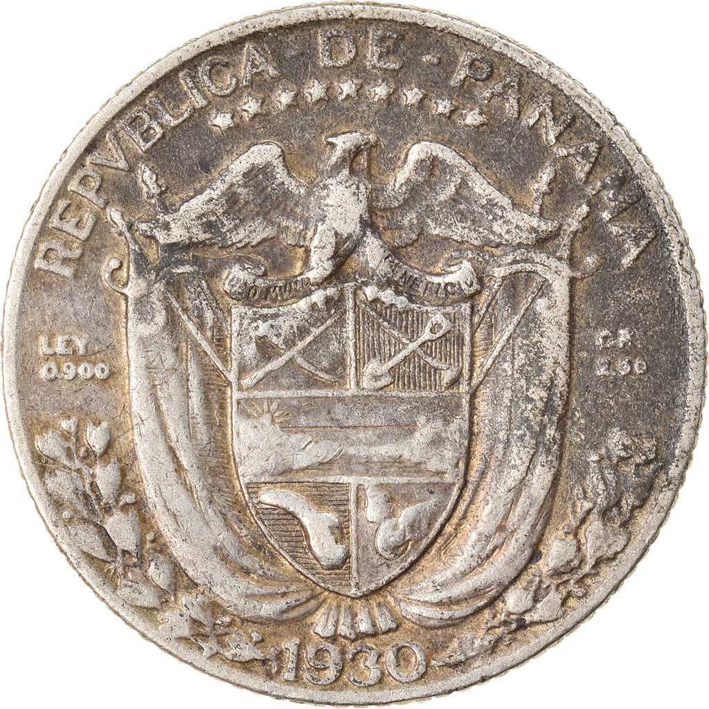 Coin, Panama, 1/10 Balboa, 1930, EF(40-45), Silver, KM:10.1