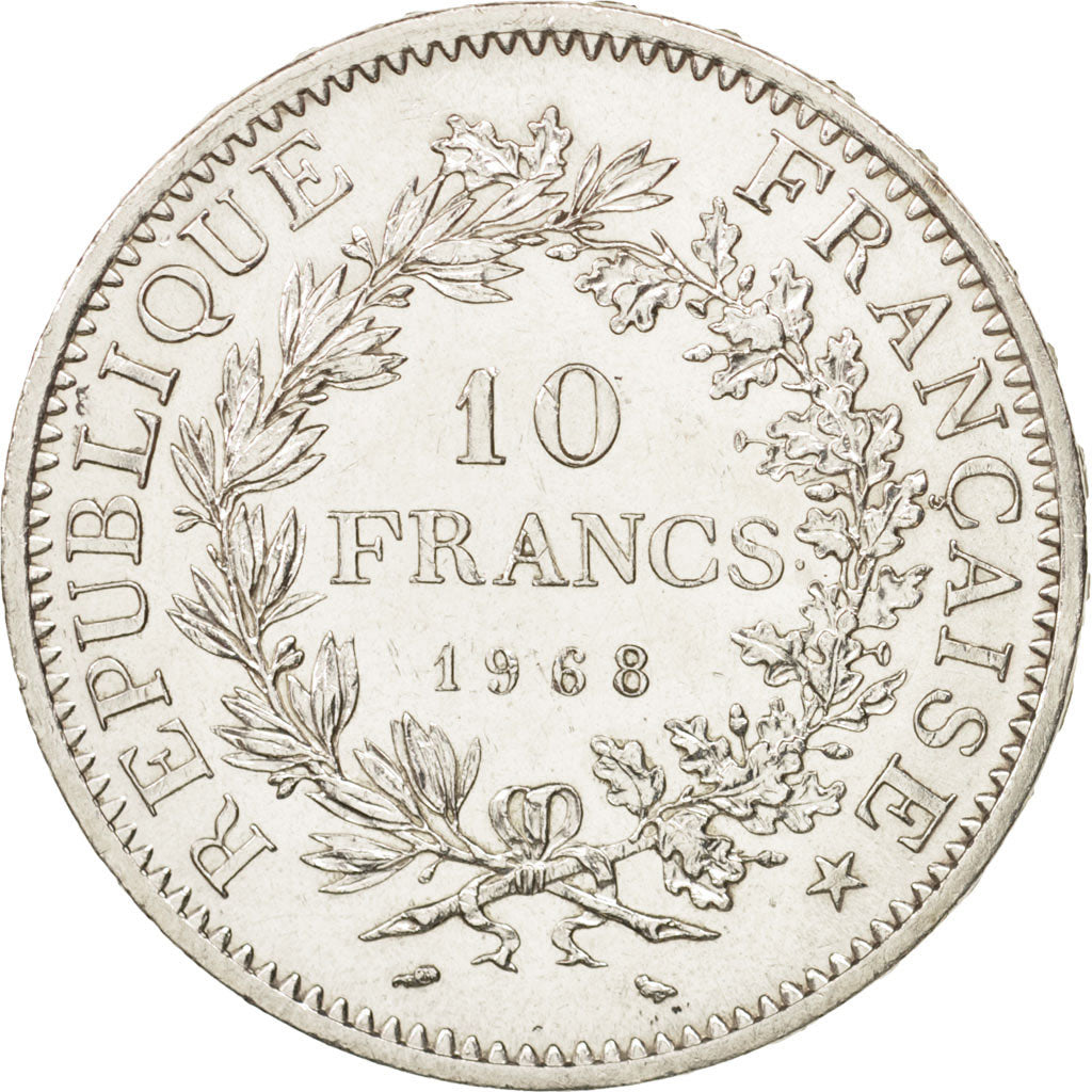 France, Hercule, 10 Francs, 1968, Paris, AU(55-58), Silver, KM:932, Gadoury:813