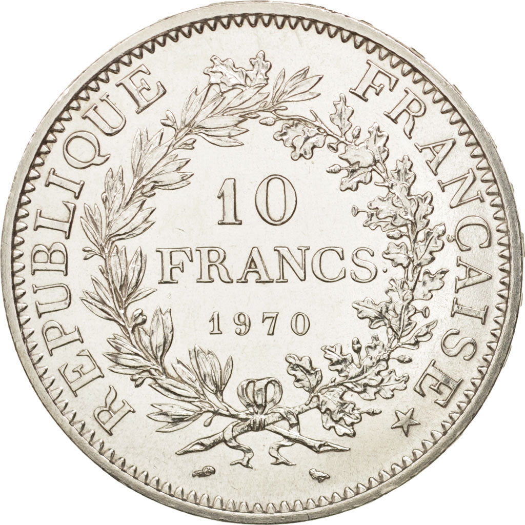 France, Hercule, 10 Francs, 1970, Paris, AU(55-58), Silver, KM:932, Gadoury:813