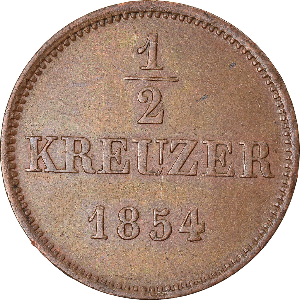 Moneta, Stati tedeschi, SAXE-MEININGEN, Bernhard II, 1/2 Kreuzer, 1854, BB