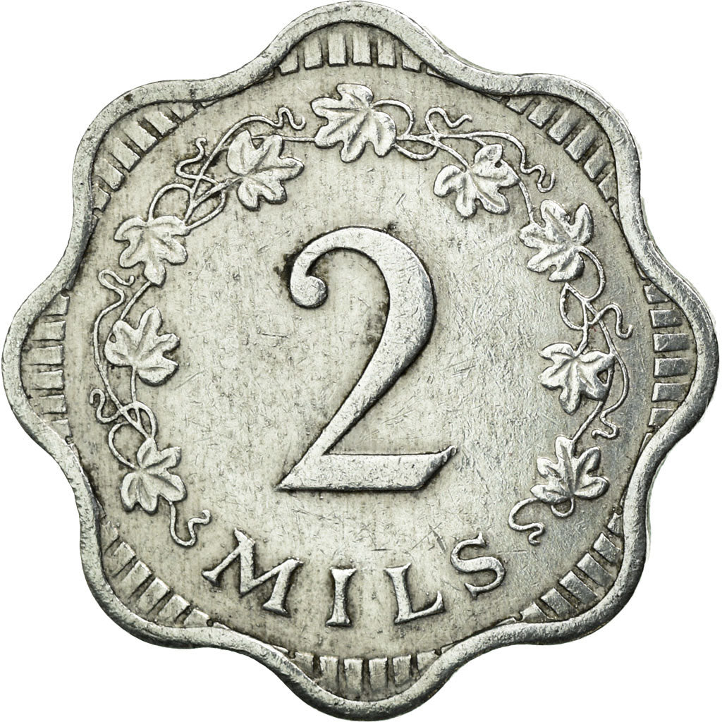 Coin, Malta, 2 Mils, 1972, AU(50-53), Aluminum, KM:5