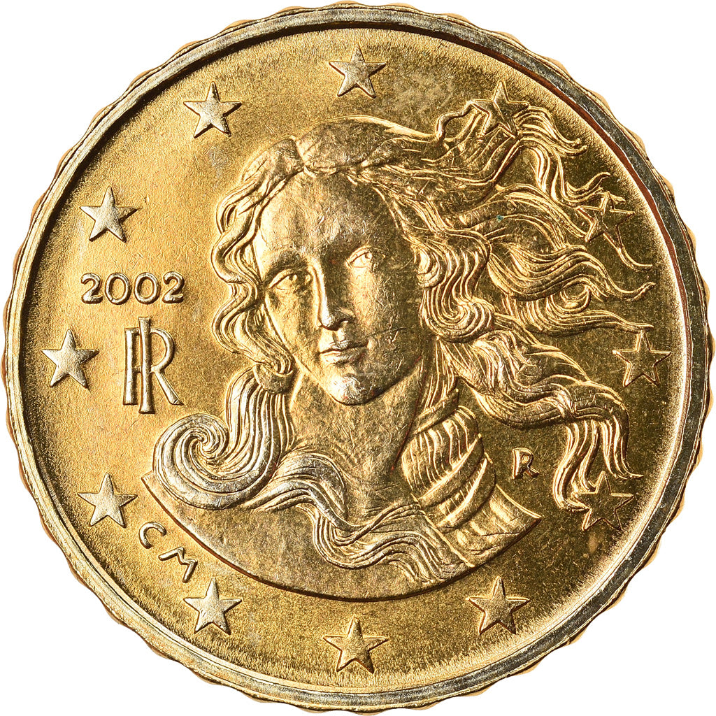 Italien, 10 Euro Cent, 2002, UNZ, Messing, KM:213