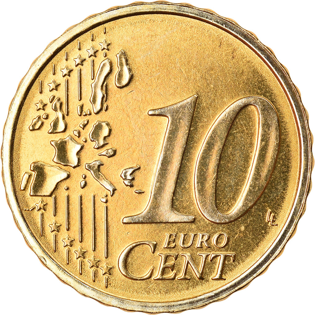 Italien, 10 Euro Cent, 2002, UNZ, Messing, KM:213