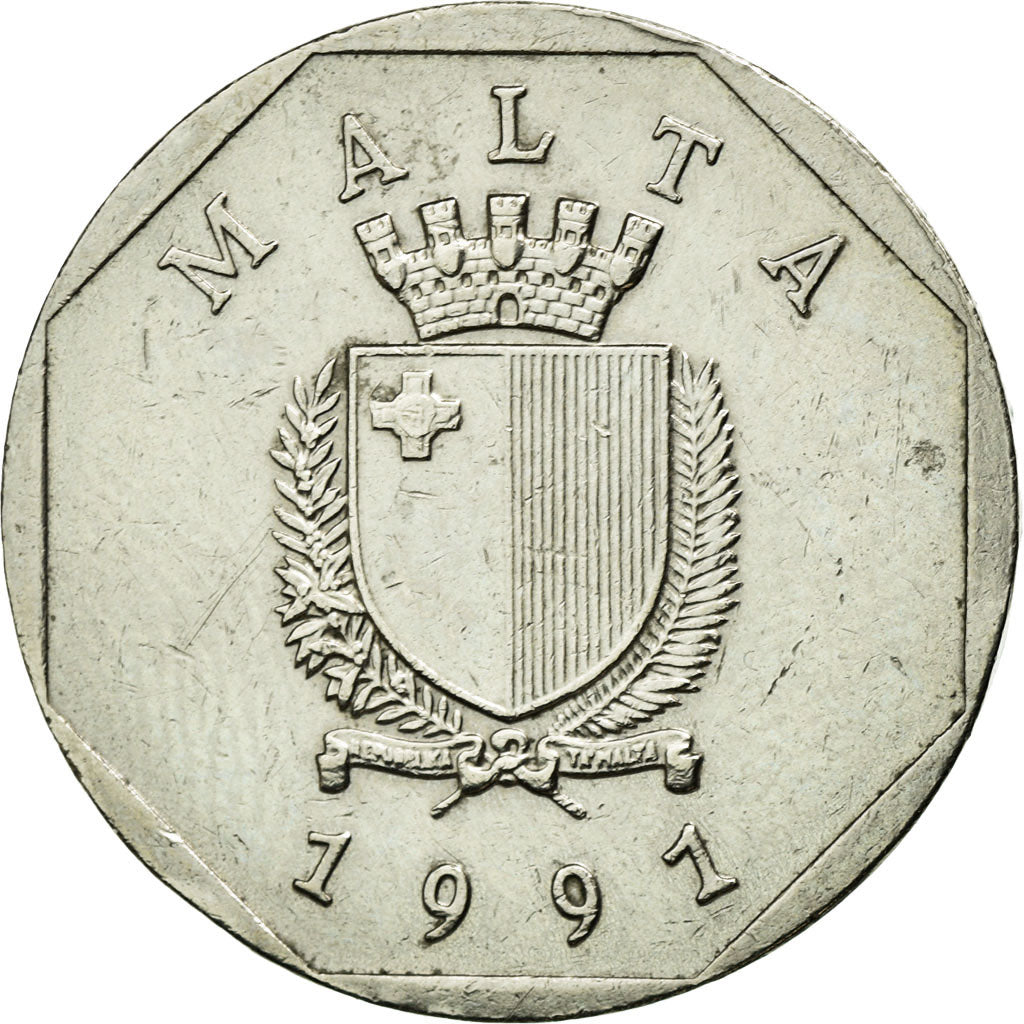 Coin, Malta, 50 Cents, 1991, AU(50-53), Copper-nickel, KM:98