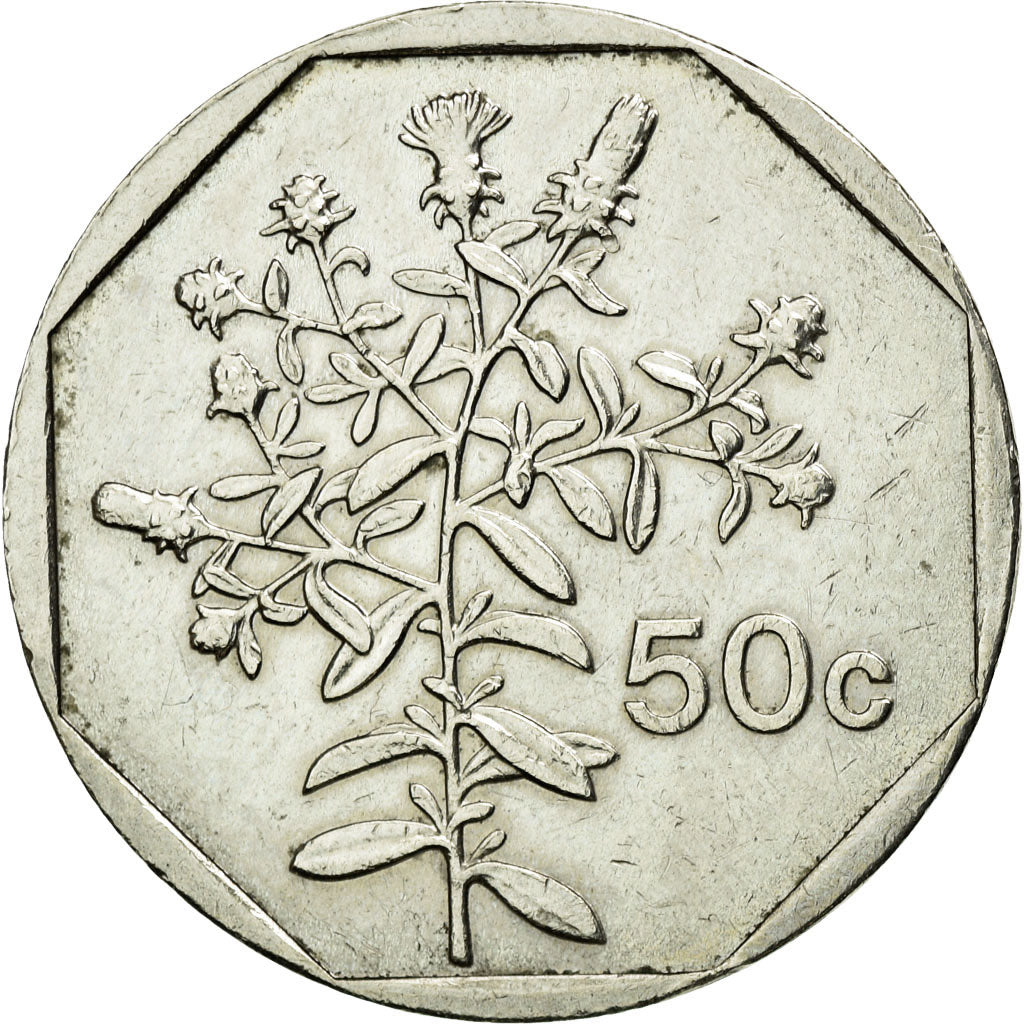 Coin, Malta, 50 Cents, 1991, AU(50-53), Copper-nickel, KM:98