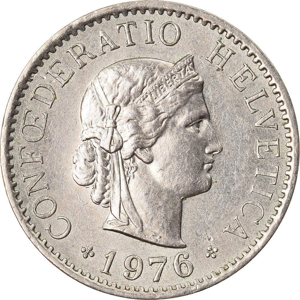 Moneta, Svizzera, 5 Rappen, 1976, Bern, BB, Rame-nichel, KM:26