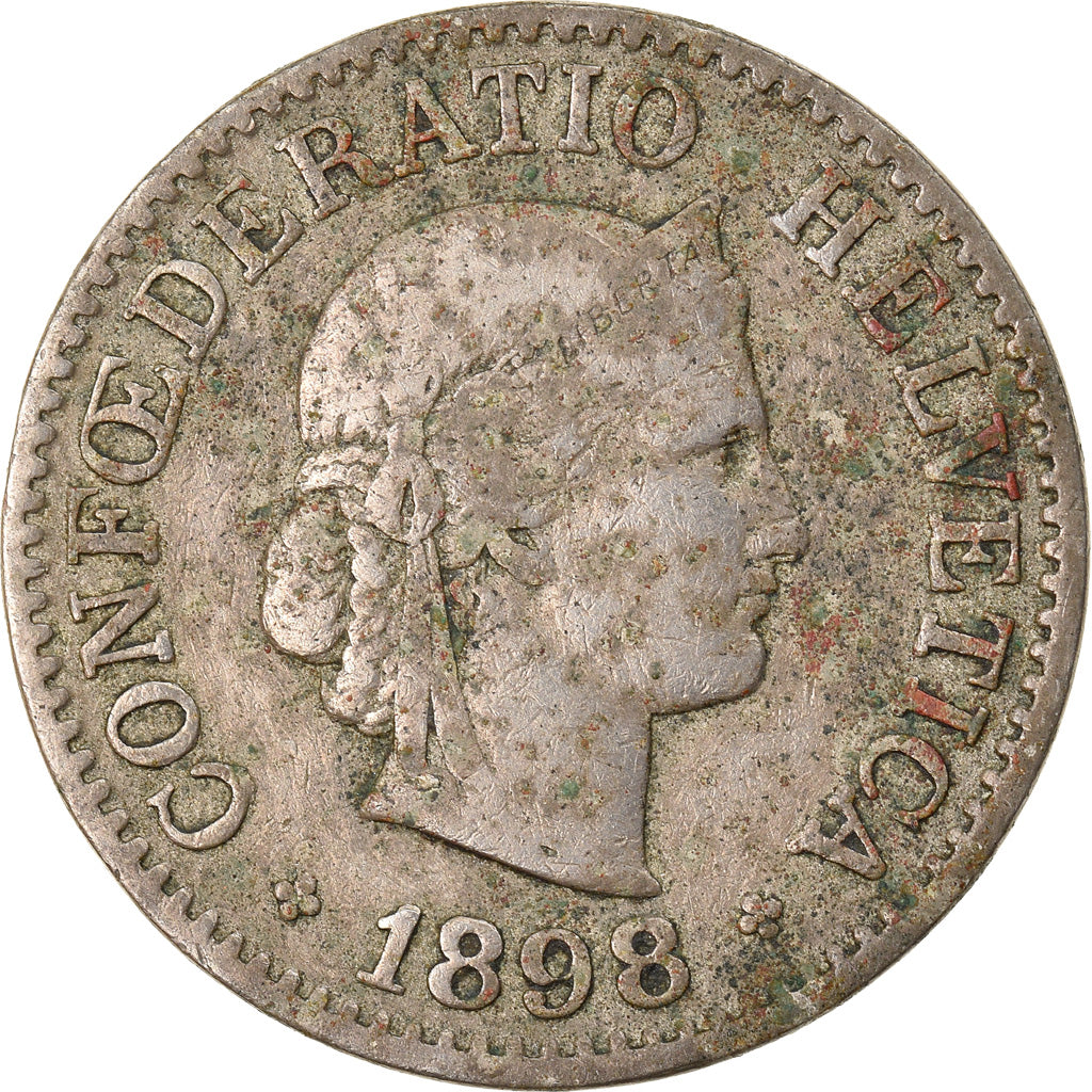 Monnaie, Suisse, 10 Rappen, 1898, Bern, TB, Copper-nickel, KM:27
