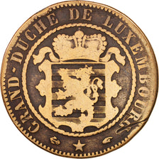 Coin, Luxembourg, William III, 10 Centimes, 1855, Paris, VF(20-25), Bronze