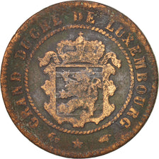 Luxembourg, William III, 5 Centimes, 1855, Paris, VF(20-25), Bronze, KM:22.2