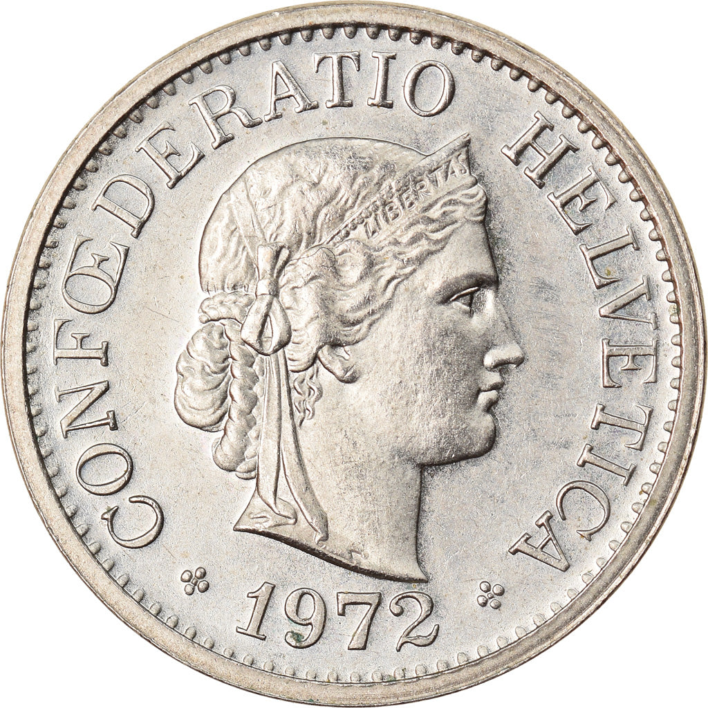 Moneta, Svizzera, 10 Rappen, 1972, Bern, BB, Rame-nichel, KM:27