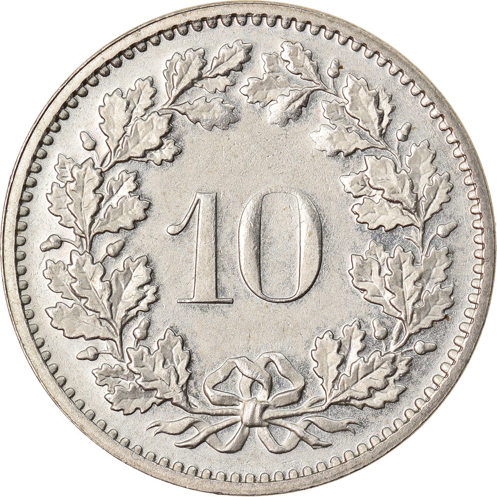 Moneta, Svizzera, 10 Rappen, 1972, Bern, BB, Rame-nichel, KM:27