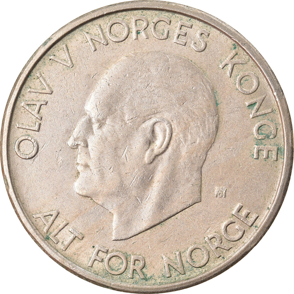 Munten, Noorwegen, Olav V, 5 Kroner, 1965, ZF, Copper-nickel, KM:412