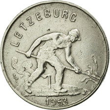 Coin, Luxembourg, Charlotte, Franc, 1955, AU(50-53), Copper-nickel, KM:46.2
