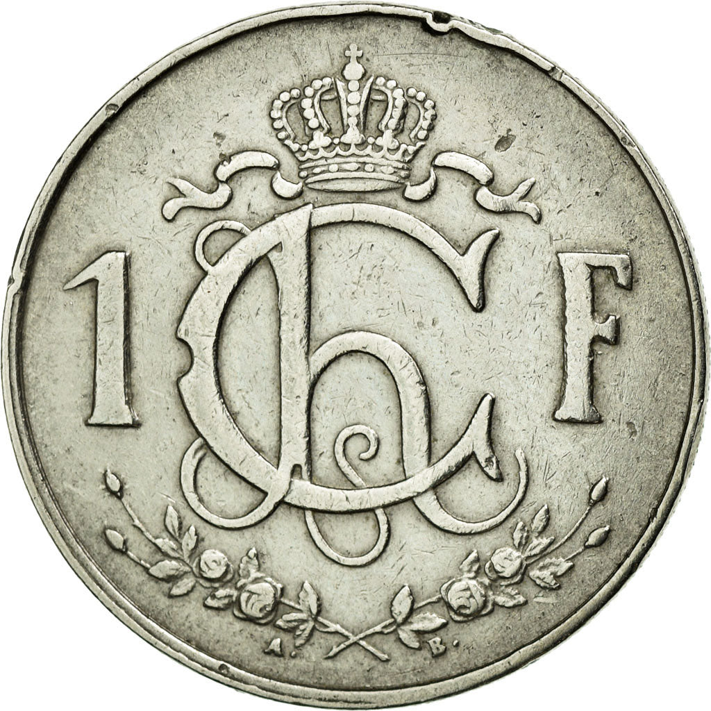 Coin, Luxembourg, Charlotte, Franc, 1955, AU(50-53), Copper-nickel, KM:46.2