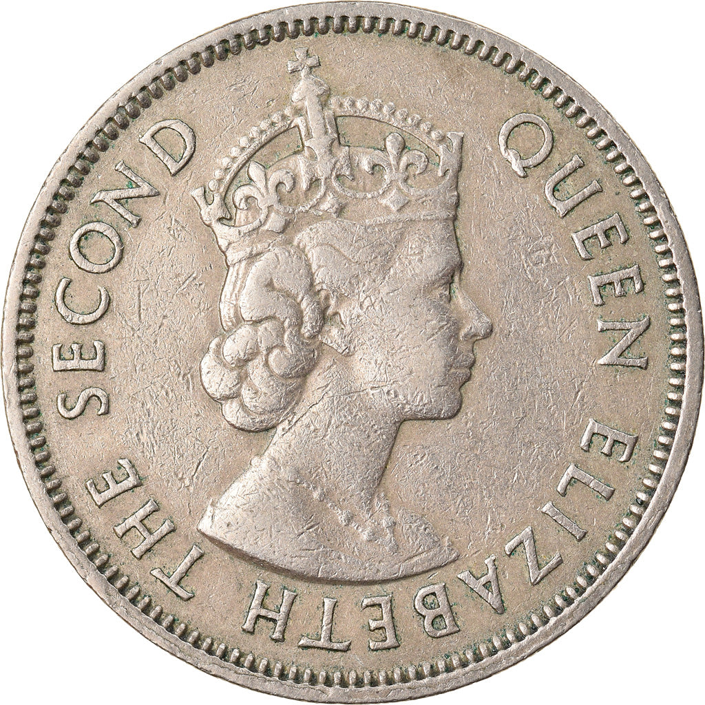 Moeda, Hong Kong, Elizabeth II, 50 Cents, 1960, EF(40-45), Cobre-níquel